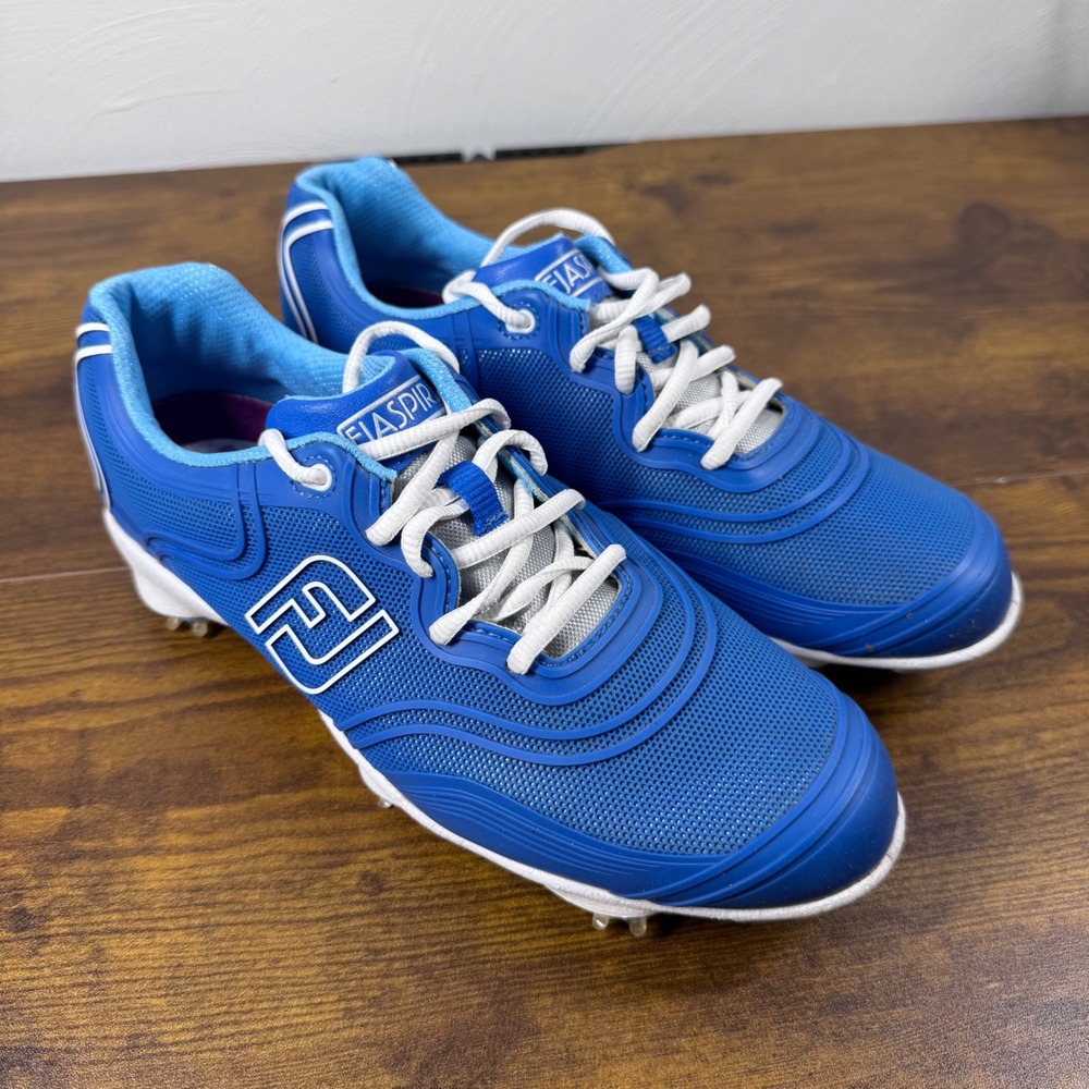 FootJoy Aspire Womens‎ Golf Shoes Blue White Cleated Waterproof 98804 Size 7.5 M